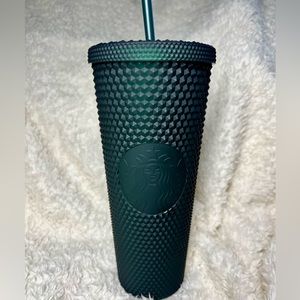 🆕 NEW with TAG 🔥STARBUCKS🔥24oz MATT BLACK w/Green Undertones Diamond Design